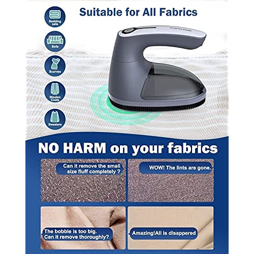 POPCHOSE Fabric Shaver, Rechargeable Lint Remover with 6Blades and