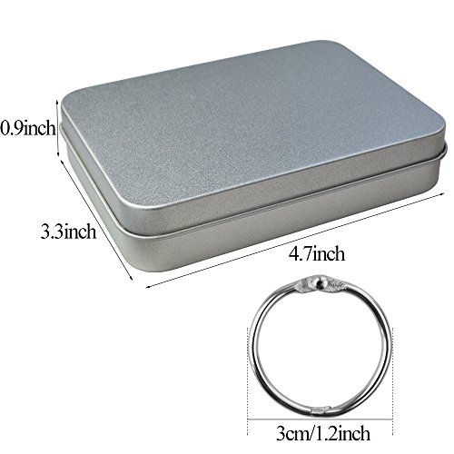 cnomg 50 pcs Book Rings, Nickel Plated Metal Paper Book Loose Leaf Binder Ring Keychain Key Ring