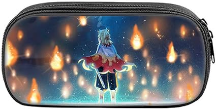 Amazon 鬼滅の刃ペンケース ジッパー付き鉛筆ケース大型アニメ文房具ポーチバッグペンバッグアニメファンギフト A 23 8x2x4inch ペンケース 文房具 オフィス用品