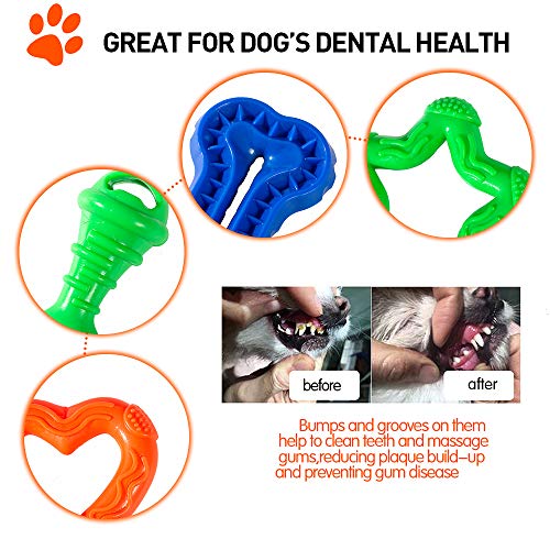 shuny 5 Pack Puppy Teething Chew Toys for Small Dogs,Durable Puppy Biting Toys for Teeth Cleaning with Rope and Food Treat Dispensing Ball