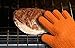 Heat Guardian Silicone BBQ Grill Oven Gloves -Ideal for Barbeque, Oven, Cooking, Frying, Baking, Smoking, and Potholder-Protection Up To 425 Degrees & One-Size-Fits-Most (Orange)