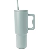 Simple Modern 40 oz Trek Tumbler with Handle and Straw Lid | Cup Holder Friendly Insulated Stainless Steel Travel Mug | Sea Glass Sage