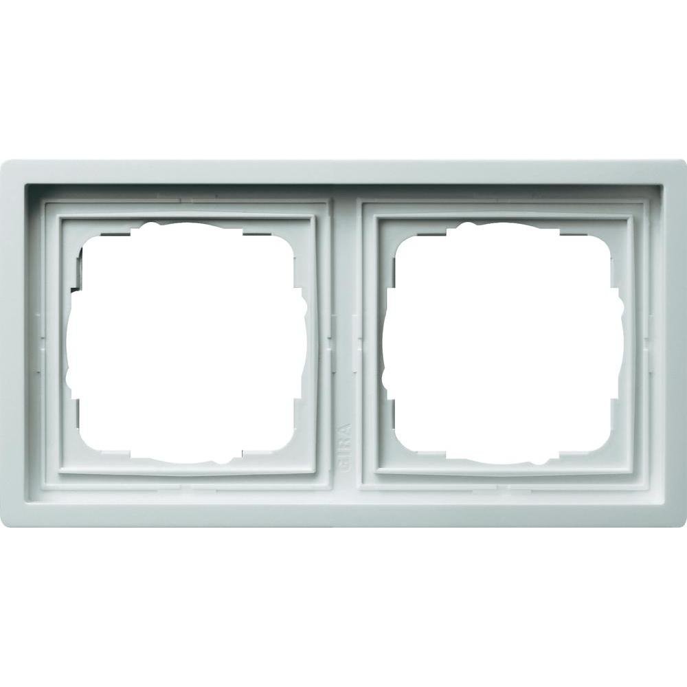 Gira 0212112 Cover frame 2-compartment surface switch, pure white