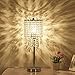 Surpars House Raindrop Silver Crystal Table Lamp for Bedroom,Living Room,Girls Room or as Wedding Gift
