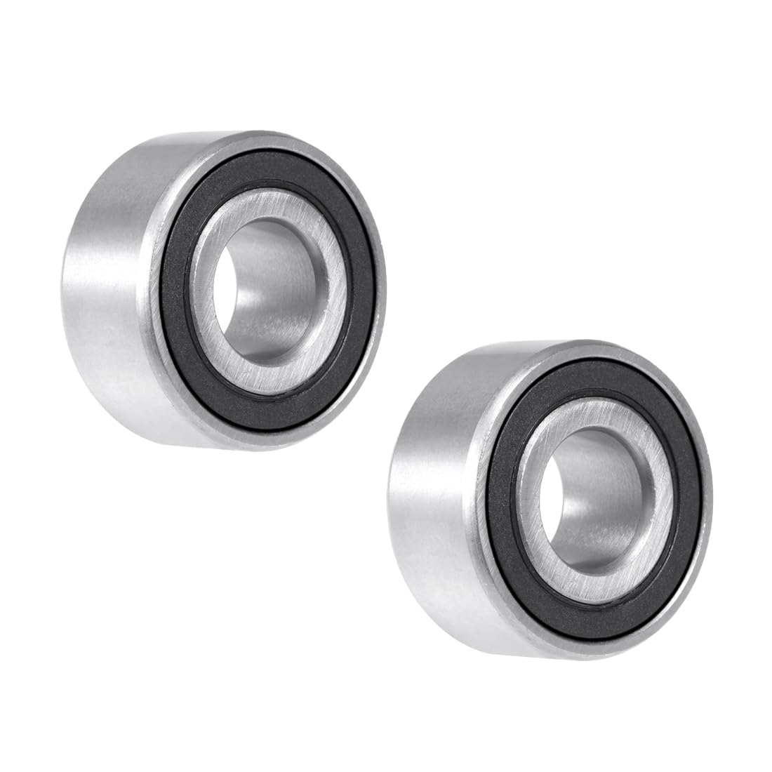 uxcell 3202-2RS Double Row Angular Contact Ball Bearing 15x35x15.9mm Sealed Chrome Steel Bearings 2-Pack