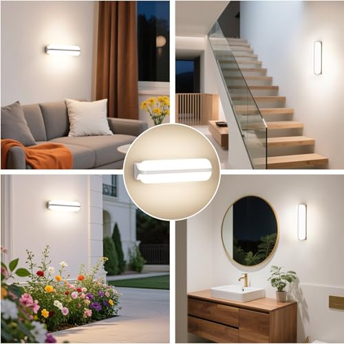 VivaLet Outdoor/Indoor Wall Light 20W 2000LM, Up & Down Lighting Wall Lamp, 4000K IP65 Outdoor Light for Humid Rooms, Balcony, Bathroom, Hallway, Basement, Garden, Toilet