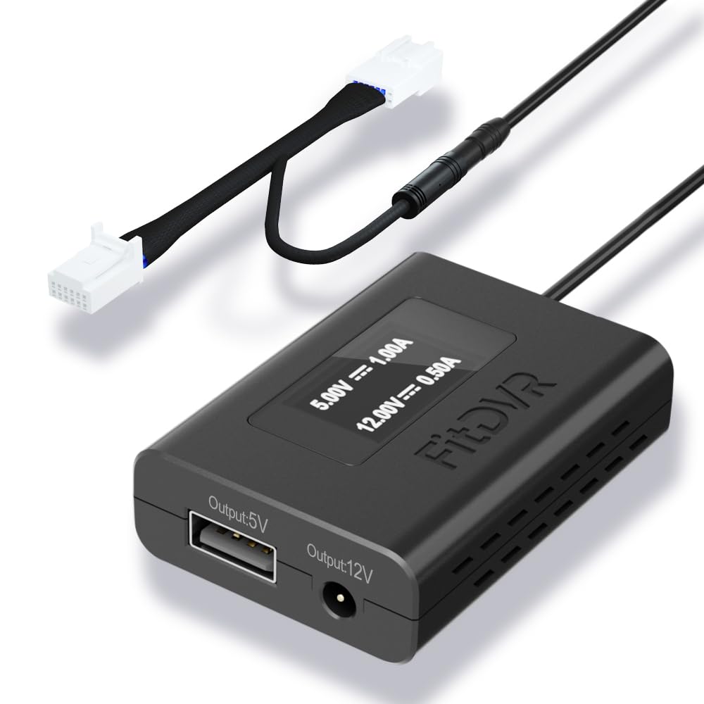 FitDVR Dash Cam Power Adapter (12pin), Compatible