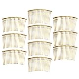 MagiDeal 10 Pieces Vintage Handmade DIY Wire Comb Metal Hair Combs Base 4 Colors Plated Women's DIY Wedding Bridal Hair Jewelry - gold