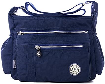 Leisure Women Waterproof Nylon Messenger Bags Cross Body Shoulder Bags Casual Multi Pocket Handbag Tote Purse Handbag