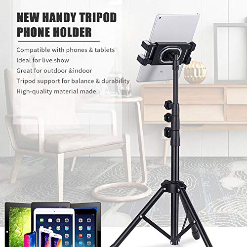 medla Phone Stand Tablet Holder: Floor Mobile Tripod for iPad Adjustable Lazy Arm Mount Overhead Cellphone Tripod for 4.7-12.9 Inch iPhone 13 Pro Samsung Tab iPad Mini Galaxy