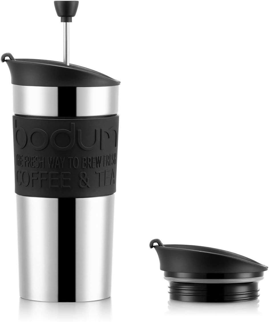 Bodum Travel Press Set Small Stainless Steel Coffee Maker 350 ml Black