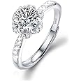 M&Ostyle 925Silver Moissanite Adjustable Engagement Ring, Promise Eternity Ring for Women,Wedding Rings,Jewelry Gift,Friendship Promise Fashion Jewelry Valentine Gifts for Women