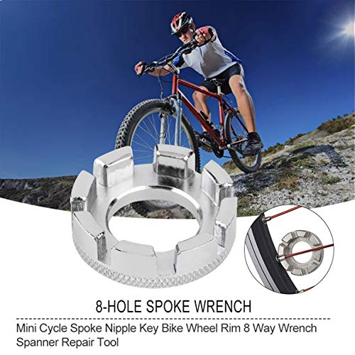 2 pcs Cycling Bicycle Bike 8 Way Spoke Nipple Key Wheel Rim Spanner Wrench Repair Tool Newest New Arrival - Thumbnail 2