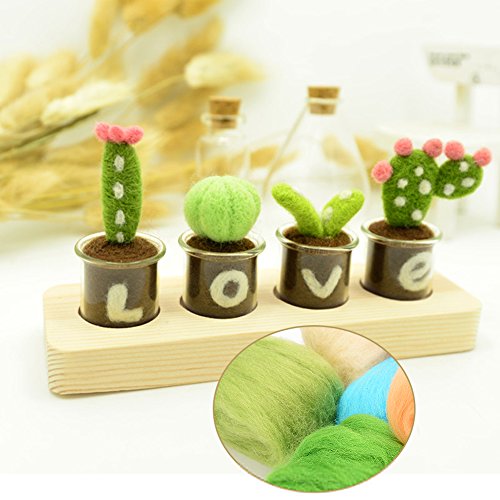 Adeeing Needle Felting Wool Roving Fibre Wool Yarn Roving Set of 36 Colors for Hand Spinning DIY Craft Materials - Thumbnail 5