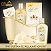 Spa Gift Basket with Sensual Rose & Jasmine Fragrance - Best Christmas, Anniversary, Birthday Gift for Women - Spa Gift Set Includes Shower Gel, Bubble Bath, Bath Fizzer, Body Scrub, and Bath Salt