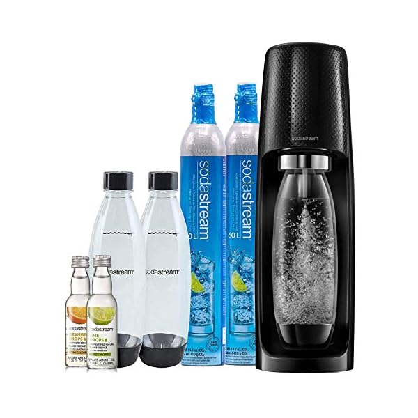 SodaStream Fizzi Sparkling Water Maker Bundle (Red), with CO2, BPA free