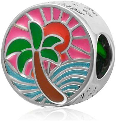 Palm Trees Charm Bead 925 Sterling Silver Summer Charms