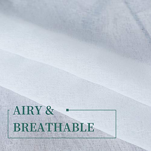 Lofus Semi Sheer Window Curtains, Basic Rods Pocket Voile Fabric Drapes, Privacy Window Treatments for Living Room Kitchen Bedroom, 52\