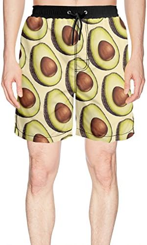 Avocado Fruit Pattern Young Men Swimsuit Trunks Jogging Colorful Beachwear
