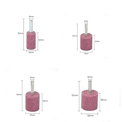 WenFo 5Pc Red 1/4" Shank Corundum Grinding Head