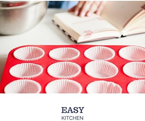 Silicone Muffin / Cupcake Tray / 12 cups Baking Pan, Dishwasher SAFE Non stick Silicone Mold , BPA FREE