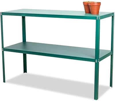 Lacewing 118cm 2 Tier Greenhouse Staging Potting Bench Tool Storage Rack