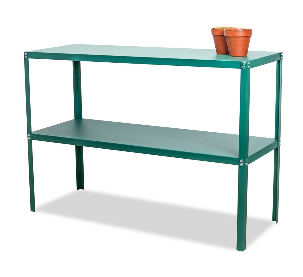 Lacewing Essential 2 Tier Greenhouse Staging Shelf Table in Green