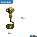 SISI UK Brass Cabin Hook & Eye 2 Inch Silent Door Catch with Screws view 2