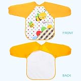 Vicloon Bibs with Sleeves 4 Pcs Waterproof Long Sleeve Feeding Bibs view 5
