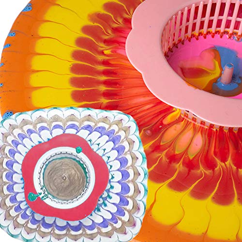 MeiMeiDa 75pcs Acrylic Pouring Art Supplies Kit - 5pcs Flower Acrylic Pouring Painting Strainers, 5pcs Plastic Cups, 50pcs Wood Stir Sticks, 5 Pairs of Latex Gloves, 10pcs Pipettes