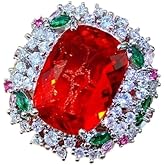 Viyuroyk Colored diamond open ring 925 sterling silver Heart ring Wedding ring Engagement ring Cocktail Ring Shiny fashion ring for women cubic zircon oxide ring women jewelry rings statement