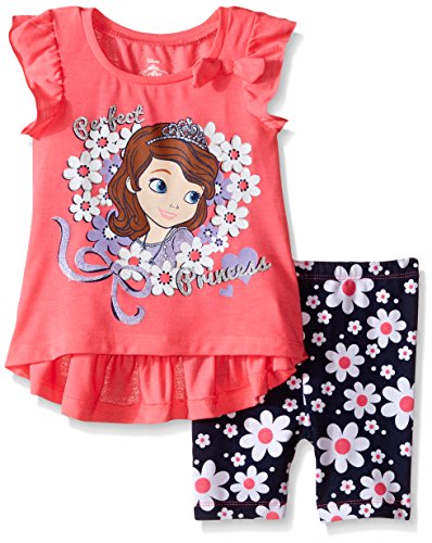 Disney Toddler Girls' Sophia the First Bike Short Set, Bright Pink, 3T