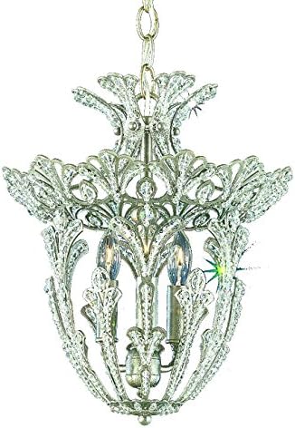 Schonbek 6710-48A Swarovski Lighting Rivendell Pendant Light, Antique Silver