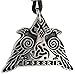 Pewter Odin's Ravens With Valknut Pendant - Huginn and Muninn Crow Necklace