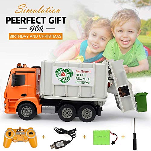 Double e remote control garbage truck 2.4ghz electric recycling