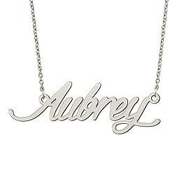 BYBWBL Aubrey Name Pendant Necklace Silver Color