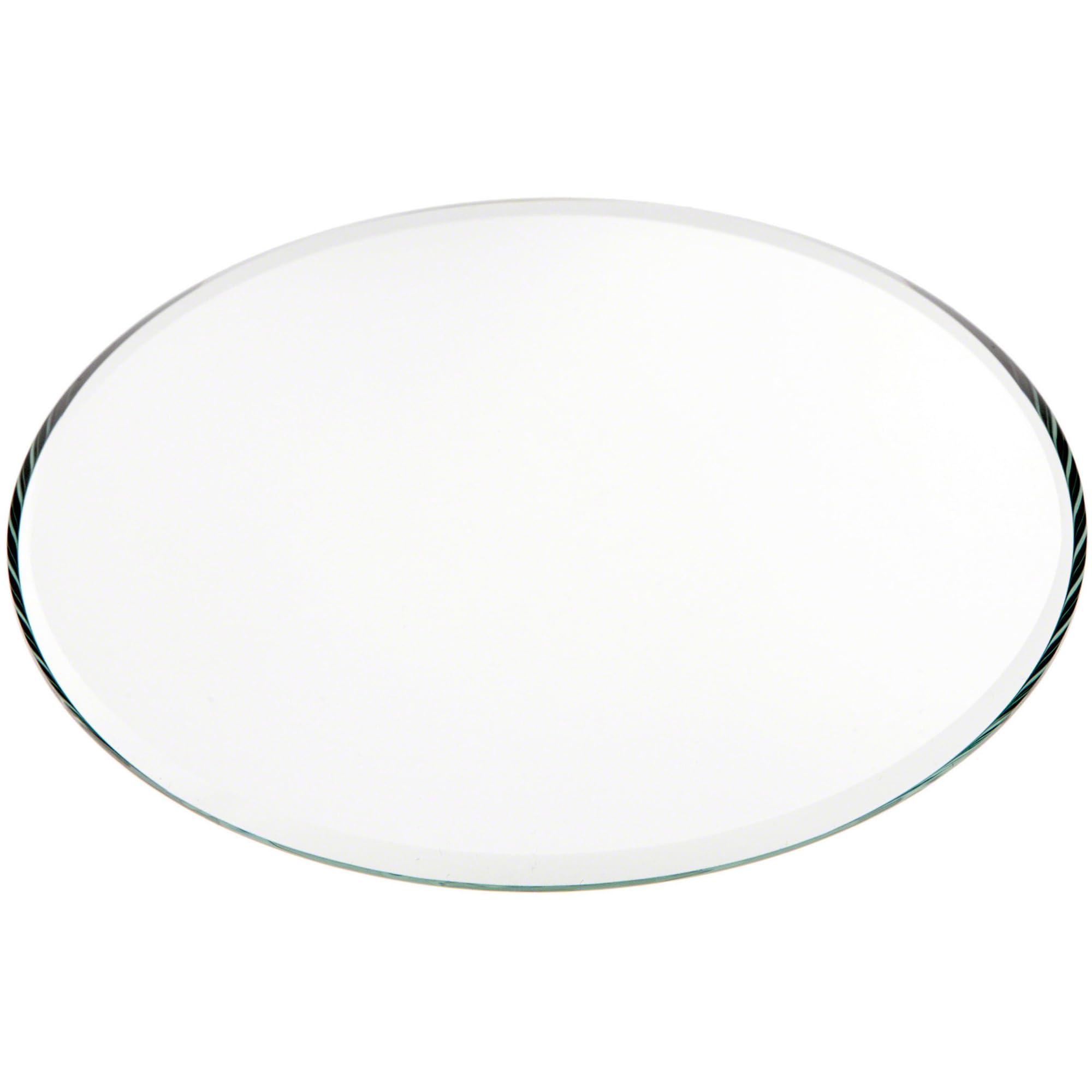 Plymor 5" Round, 3mm Thick Beveled Glass Mirror Circle, Pack of 6