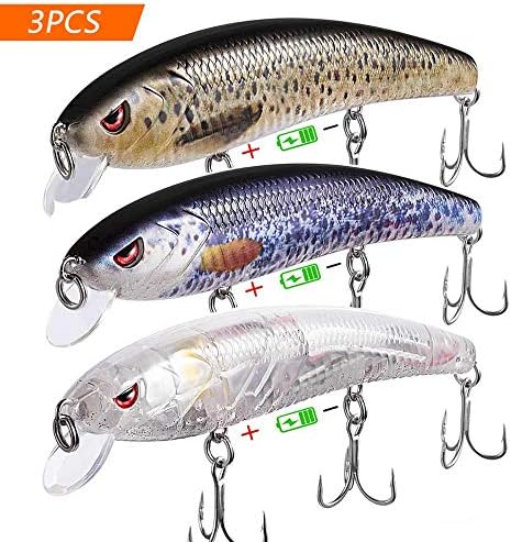HHEHHE Sinking Twitching Electric Fishing Lures USB Rechargeable Vibration Led Jerkbait Wobblers Hard Bait Minnow Saltwater Musky Bass