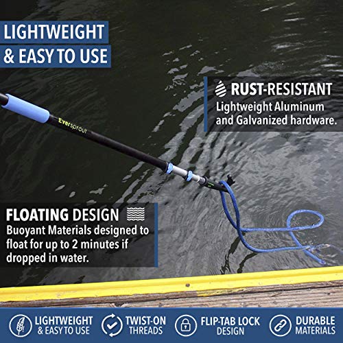 EVERSPROUT 5to12 Foot Telescoping Boat Hook Floats, Scratch