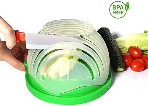 60 Second Salad Maker,LEShop Salad Cutter Bowl is Perfect Salad Fruit Cutter,Salad Chopper,Great Salad Cutter (8.3 in)