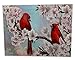 BANBERRY DESIGNS Bird Pictures - Cardinal Pair in Cherry Blossoms - Spring Cardinals LED Lighted Canvas Print - Bird Collection
