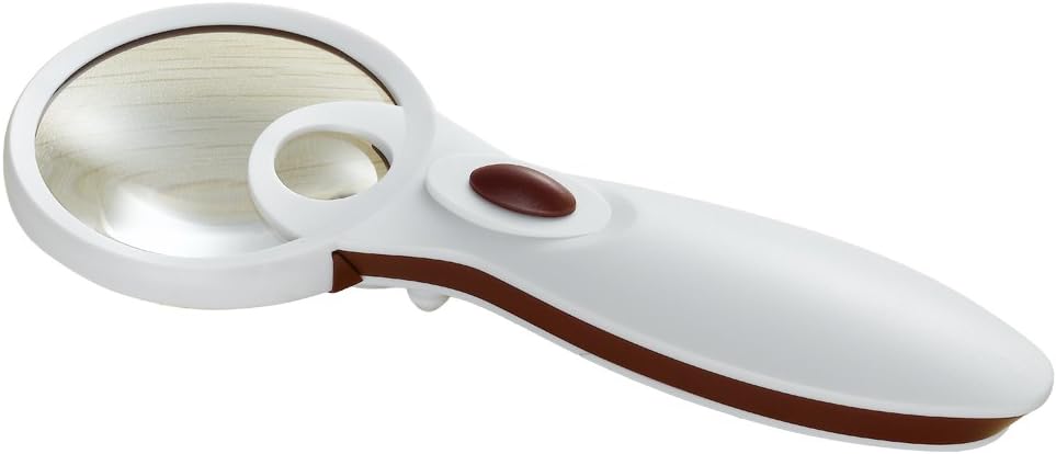 Magnifier G-288b-075 Microscope Handheld Magnifying Glass 67mm Led Lights Handheld Ma Loupe Read Work Repaire Tools Jewelry Diamond 20x7.9x3.17cm (White)