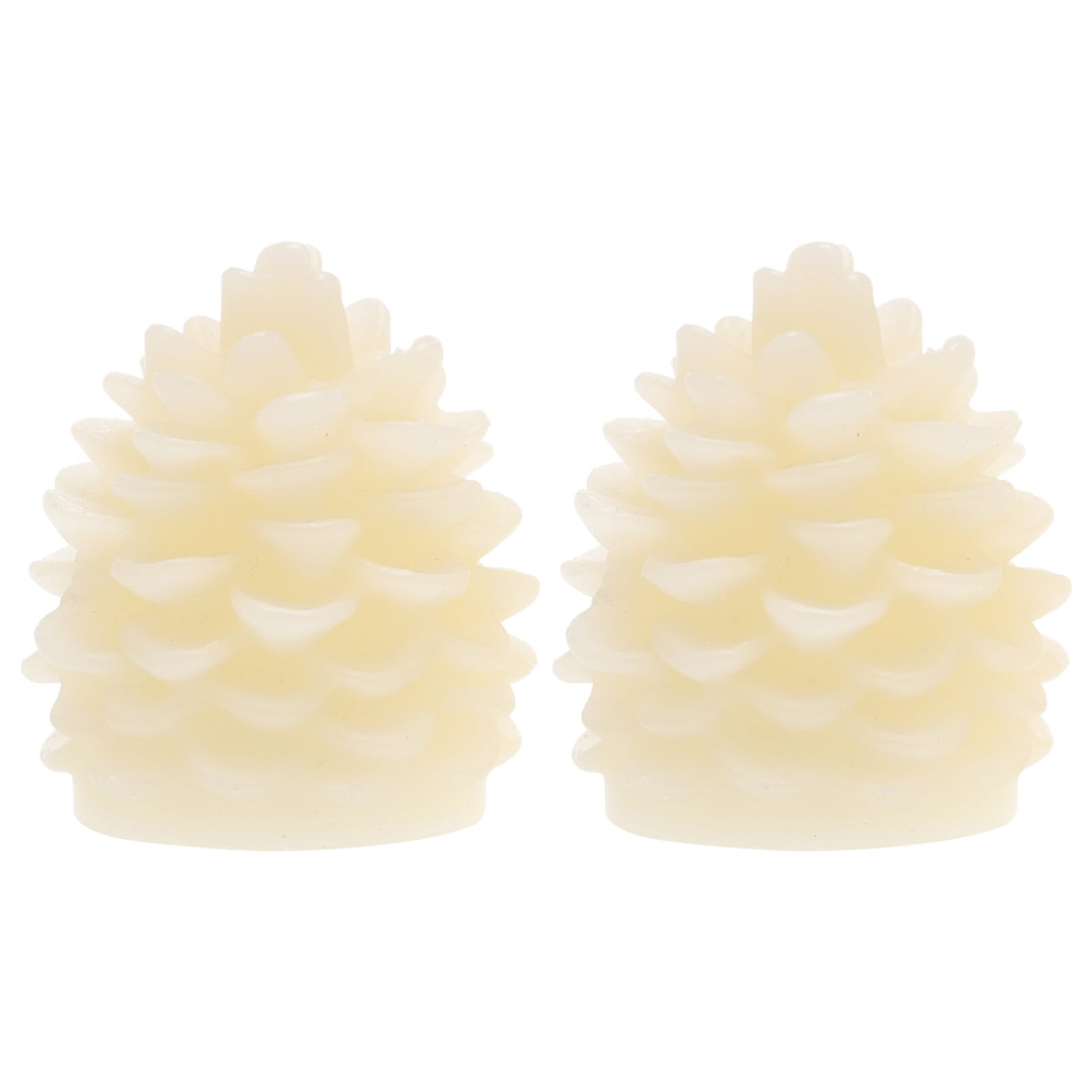 Uonlytech Pine Cone Candle Lights, Flameless Flickering LED Tea Light, Christmas Candle Lights for Party Home Decor (2 Pcs)
