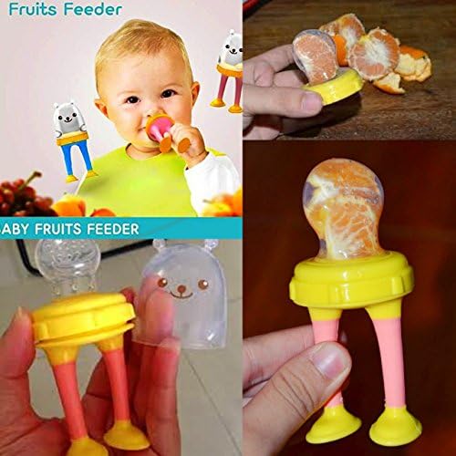 Tobi 3 Stages Silicone and Mesh Baby Fresh Fruit Feeder and Teether in one (Pink)