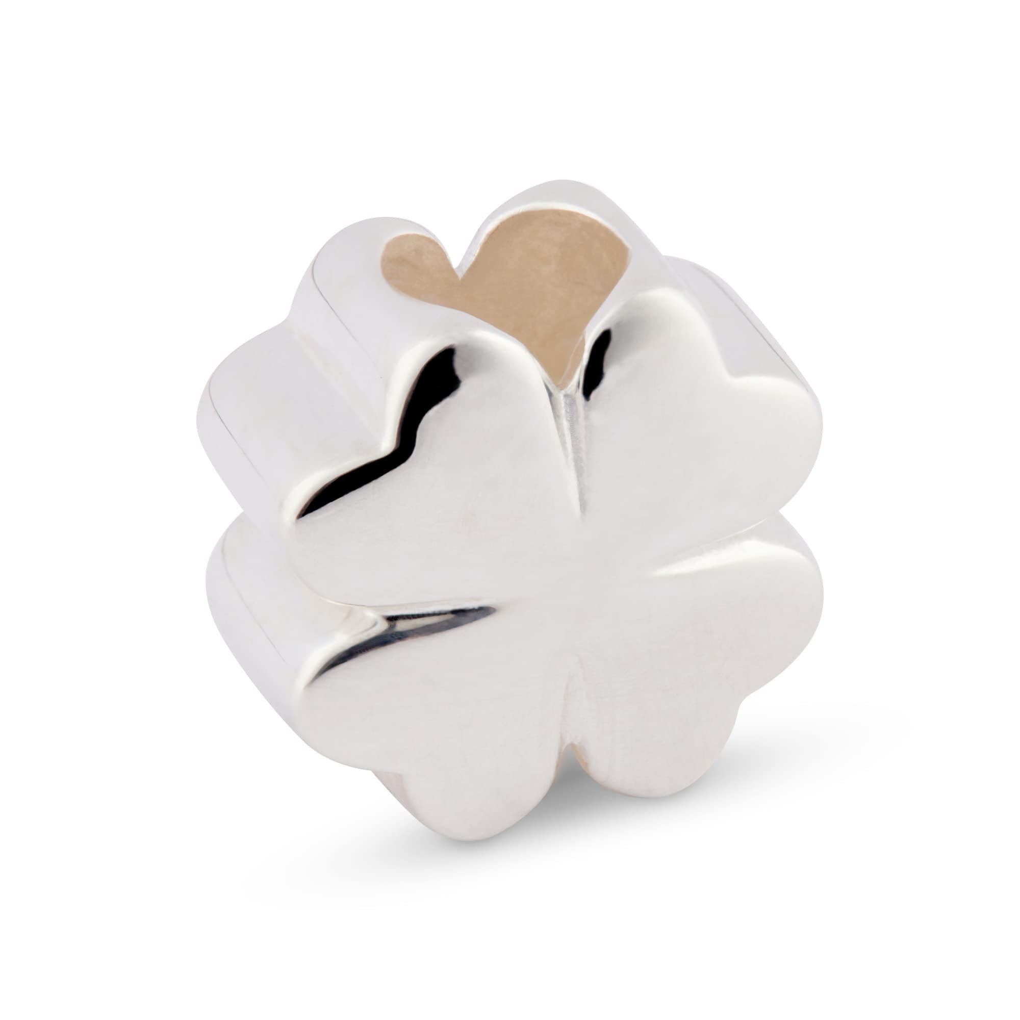 2.1 Gram Solid 925 Sterling Silver Lucky Four Leaf Clover Charm Pendant