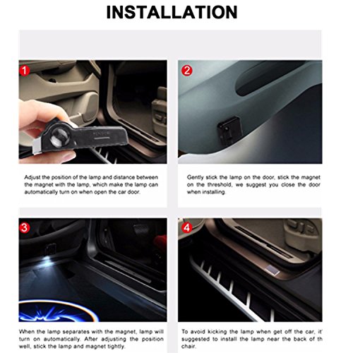 3D Wireless BAT Car Door Step LED Logo Shadow Ghost Light Laser Projector Lamp