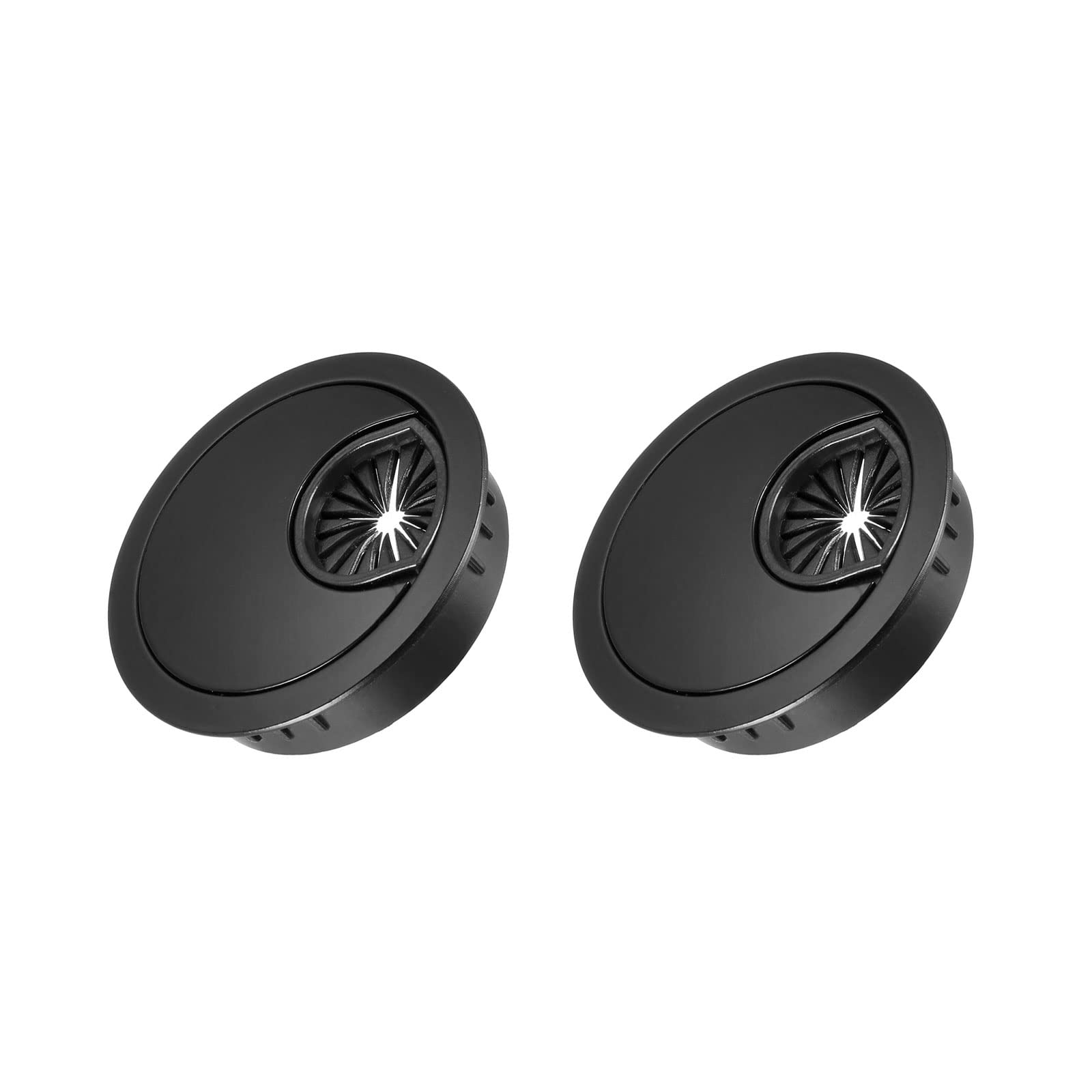 METALLIXITY Cable Cord Grommet (50mm/1.97") 2Pcs, Zinc Alloy Round Cable Hole Cover Wire Organizer - for Home Desk Cable Wire Management, Black