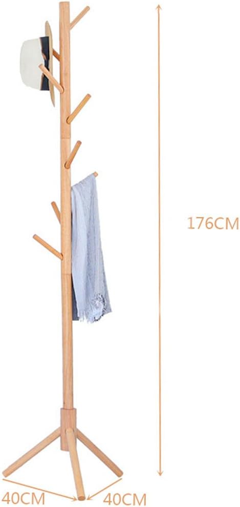 Meters Solid Wooden Clothes Rack Home Bedroom Hanger Assembly Hanging Hanger Floor (Color : Logs)