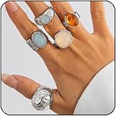 ONBRIG Chunky Rings for Women Adjustable Stackable Rings for Women Thick Ring Trendy Statement Ring Dainty Chunky Jewelry