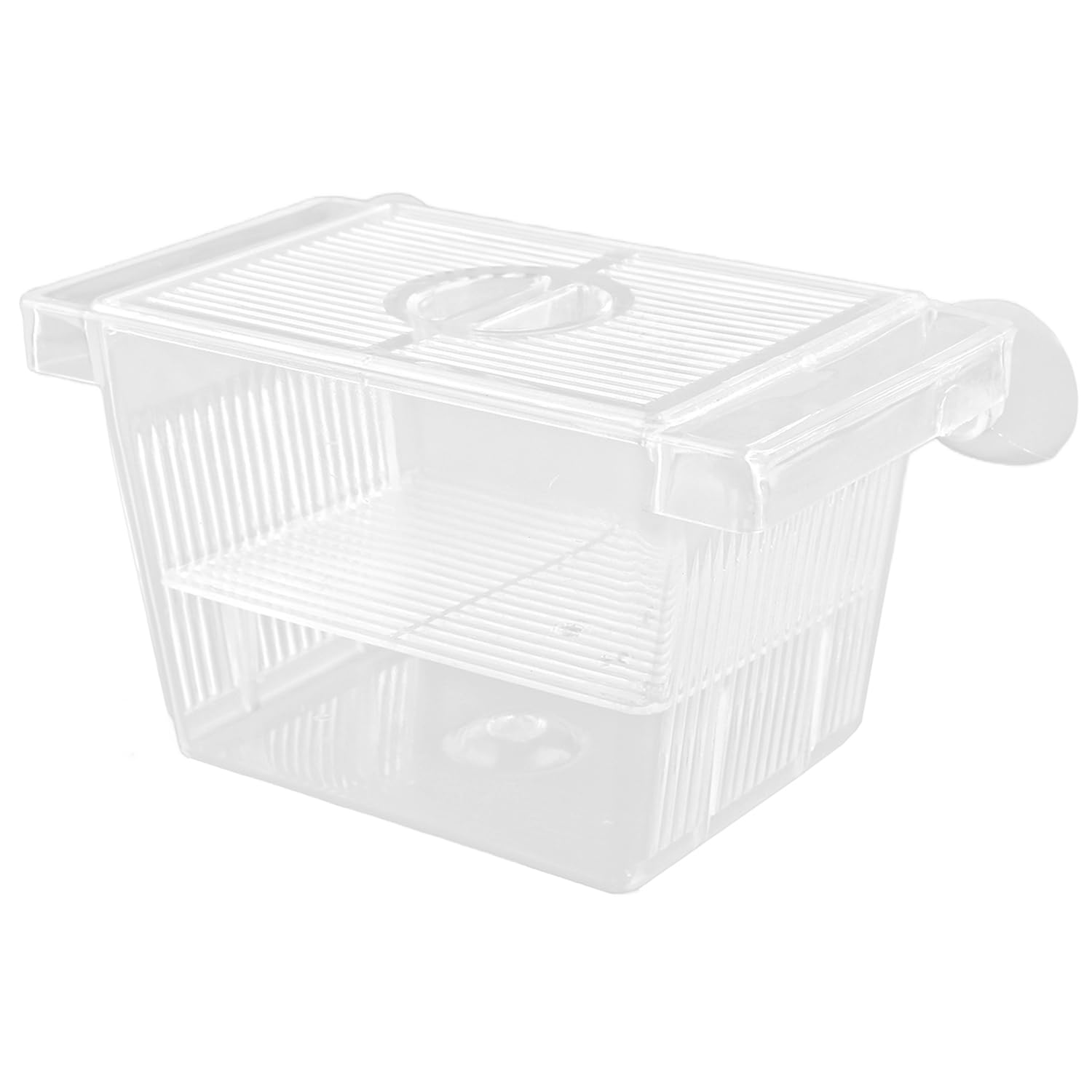 Luckious Transparent Breeding Isolation Box - Double Deck Plastic Hatching Spawning Box for Aquarium Fish Fry Farming and Protection